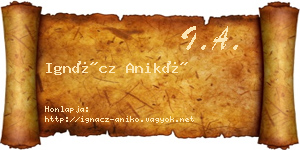 Ignácz Anikó névjegykártya